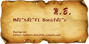 Mátéfi Bonifác névjegykártya